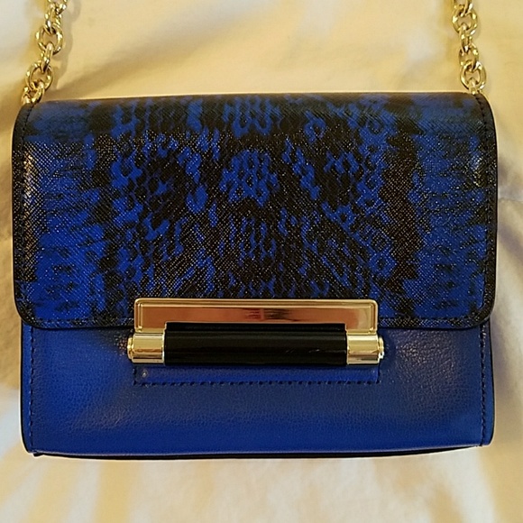 Diane Von Furstenberg blue chain link side bag - Picture 2 of 4